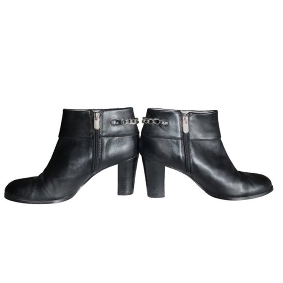 Adrienne Vittadini Clarine Ankle Boot Size 10 Heel Leather Chain - Picture 4 of 12